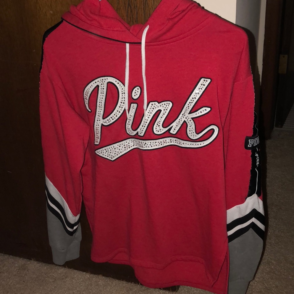 PINK Hooded Bling Pullover